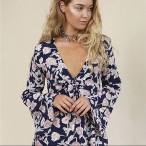 NWT FLYNN SKYE London Maxi in Navy Poppy